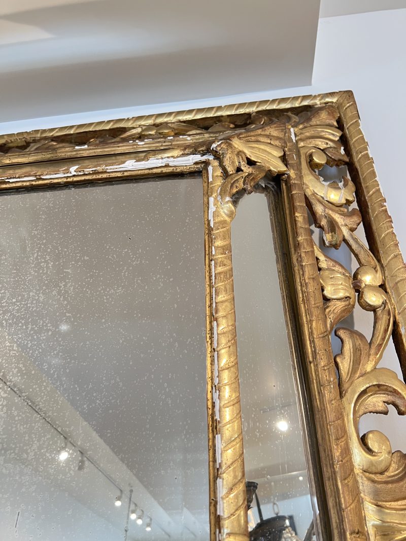 19th Century Louis XVI Gilded Antique Mirror - Image 7