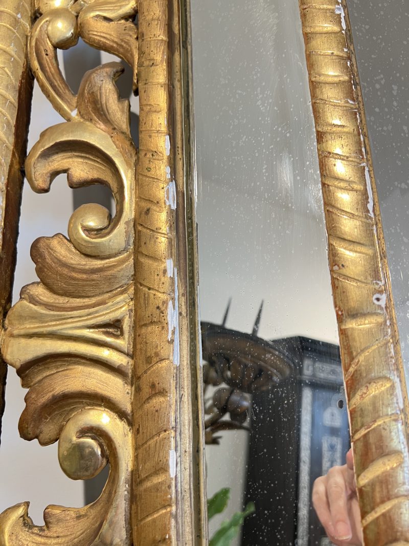 19th Century Louis XVI Gilded Antique Mirror - Image 8