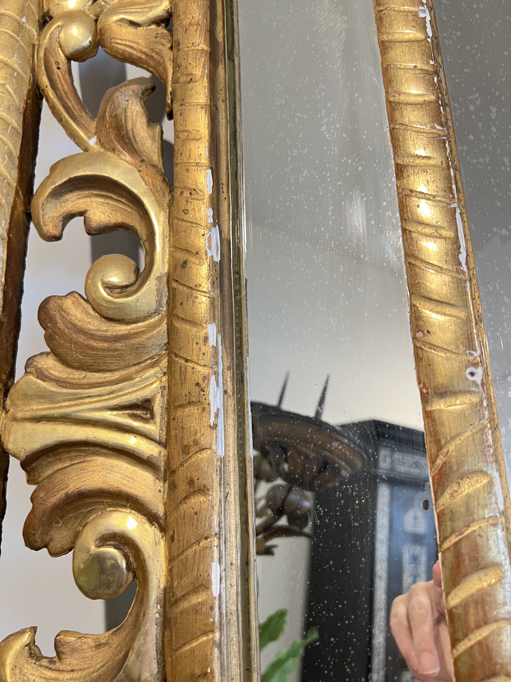 19th Century Louis XVI Gilded Antique Mirror - Image 8