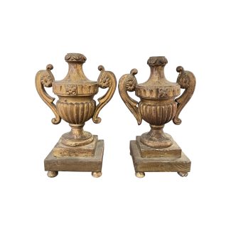 18th Century Italian Pr of Antique Neoclassical Gilt Wood Altar Sticks/Candlesticks