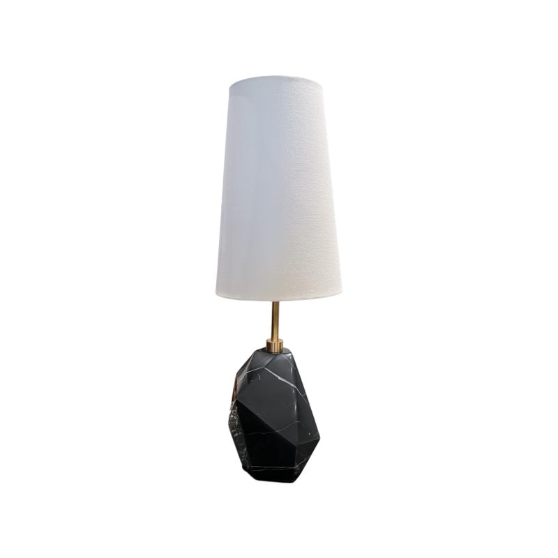 Black Marble Chunk Bedside Lamp
