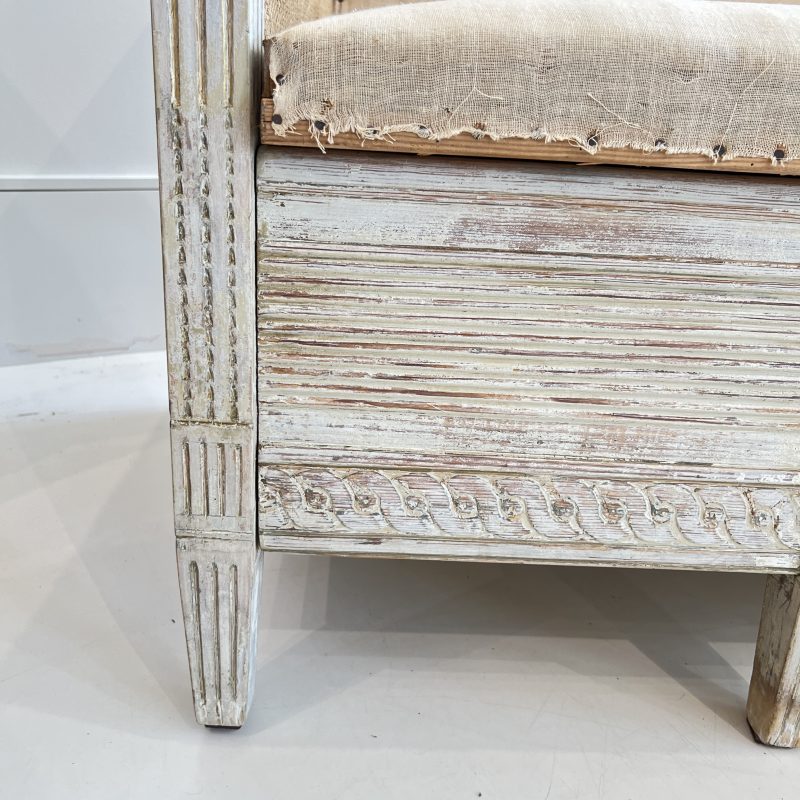 19th Century Swedish Neoclassical Antique Bench - Image 8