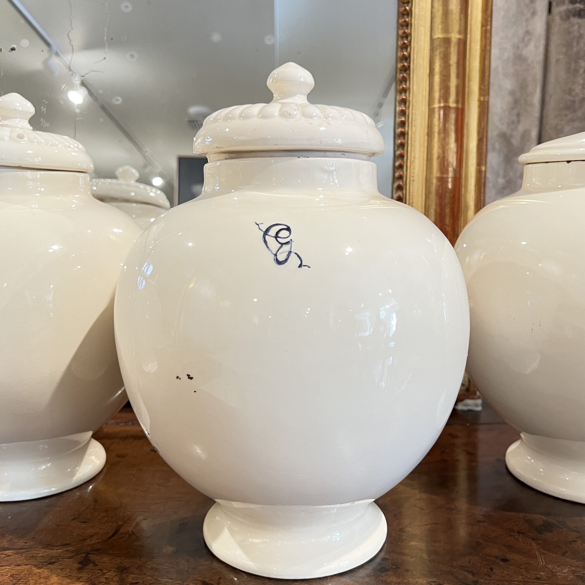 Antique Italian Set of 4 Jars w/Lids - Image 4