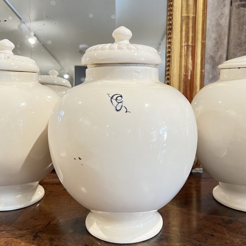 Antique Italian Set of 4 Jars w/Lids - Image 4