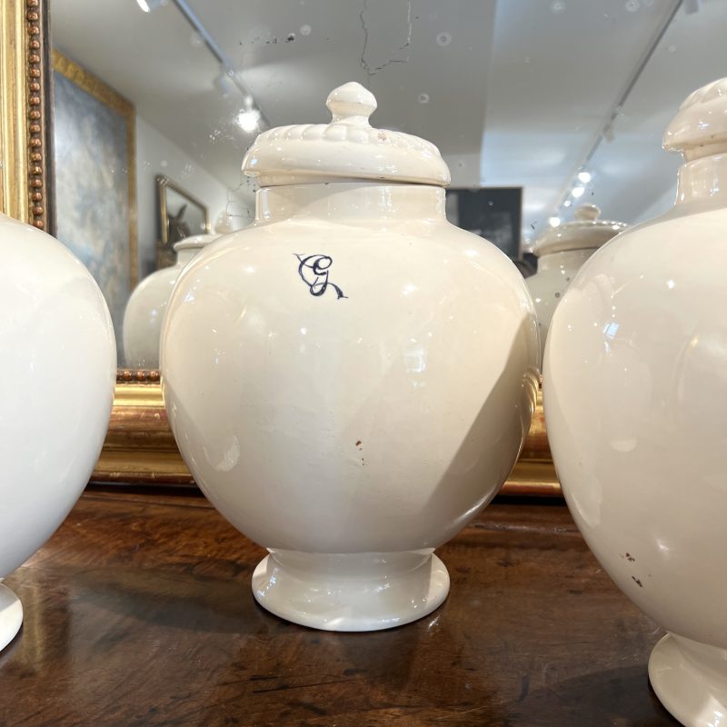 Antique Italian Set of 4 Jars w/Lids - Image 3