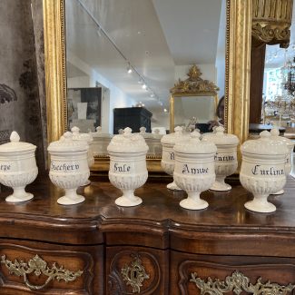 Antique Italian Set of 10 Jars w/Lids