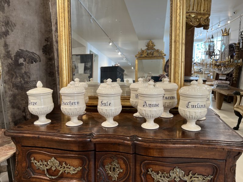 Antique Italian Set of 10 Jars w/Lids