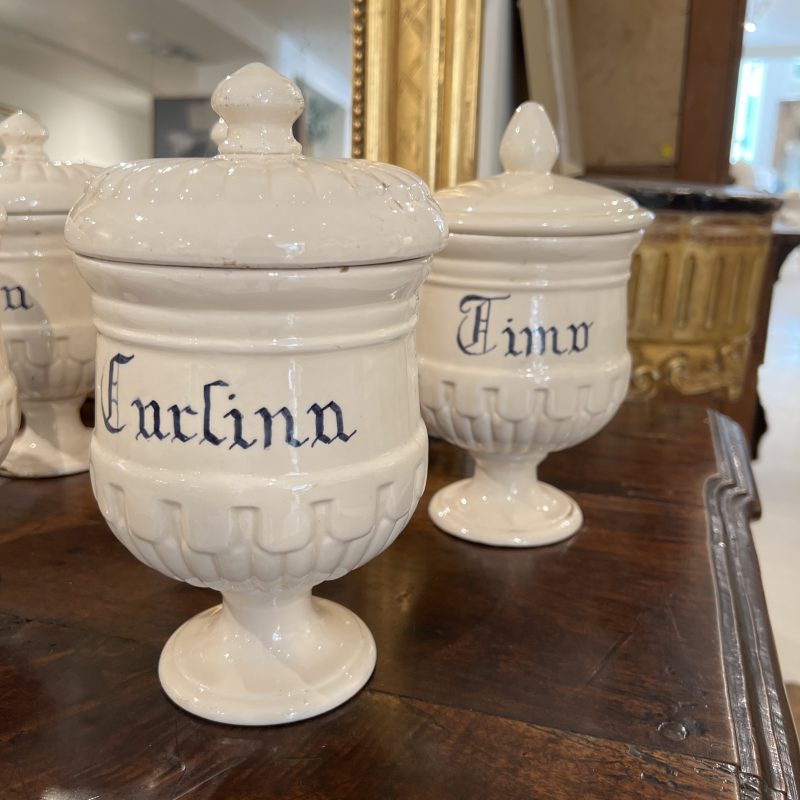 Antique Italian Set of 10 Jars w/Lids - Image 2