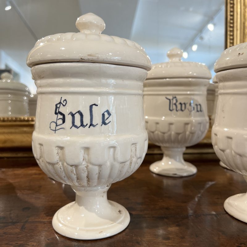 Antique Italian Set of 10 Jars w/Lids - Image 3