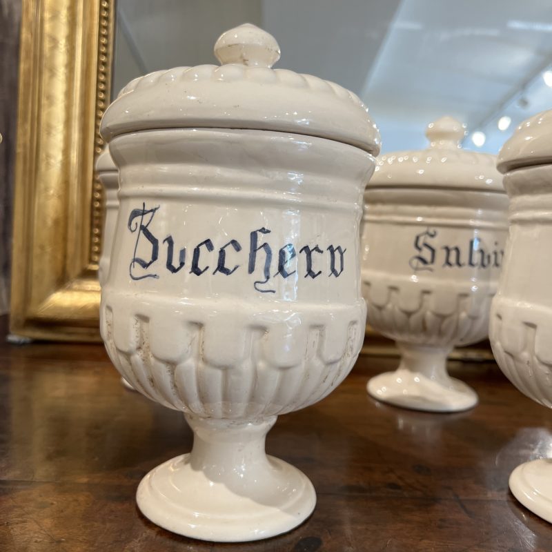 Antique Italian Set of 10 Jars w/Lids - Image 4