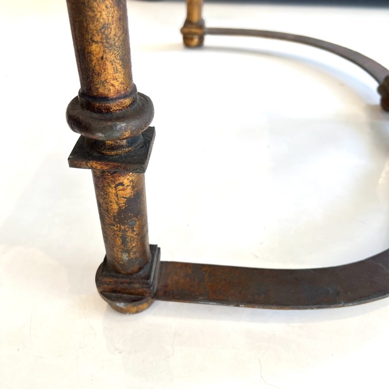 Mid-Century French Large Scale Iron & Floxed Mirror Antique Coffee Table - Image 10