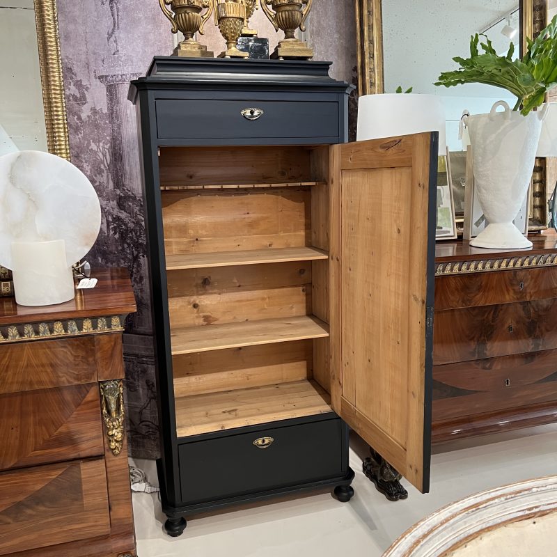19th Century Swedish Tall Black Antique Cabinet - Image 6