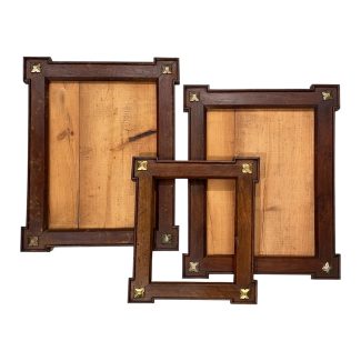 Antique French Directoire Walnut Frames with Brass - 3