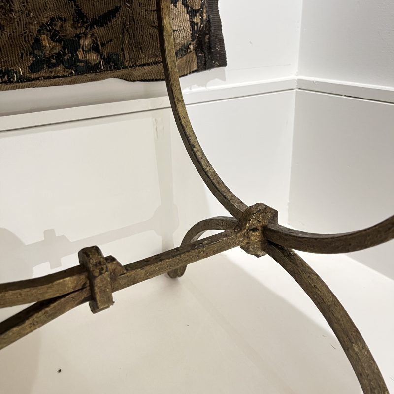 Vintage Spanish Gilded Iron Bench - Image 7