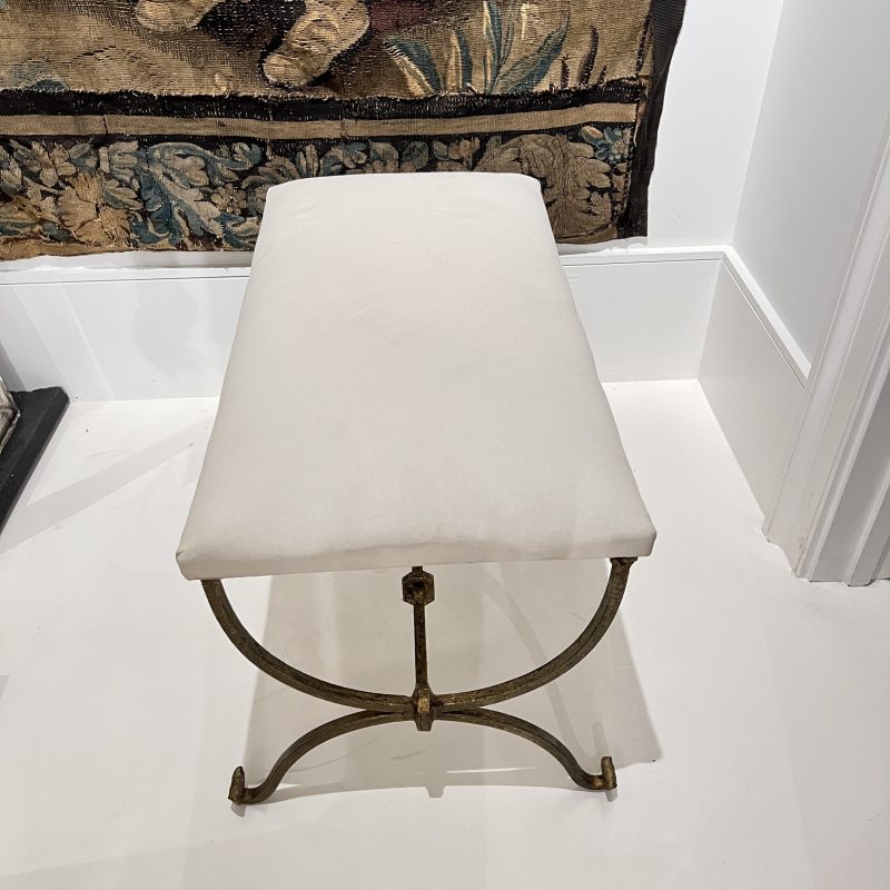 Vintage Spanish Gilded Iron Bench - Image 3