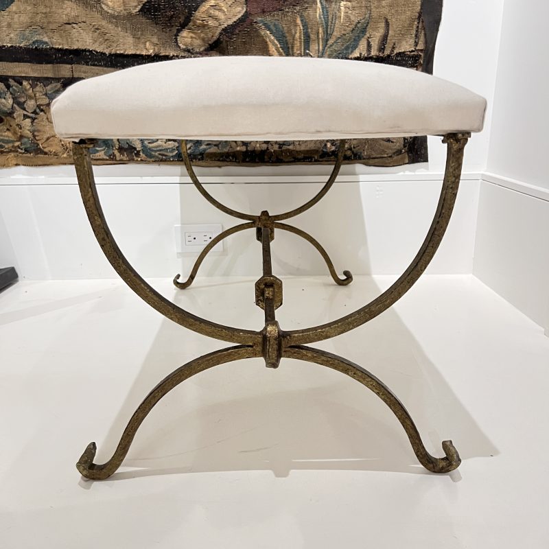 Vintage Spanish Gilded Iron Bench - Image 4