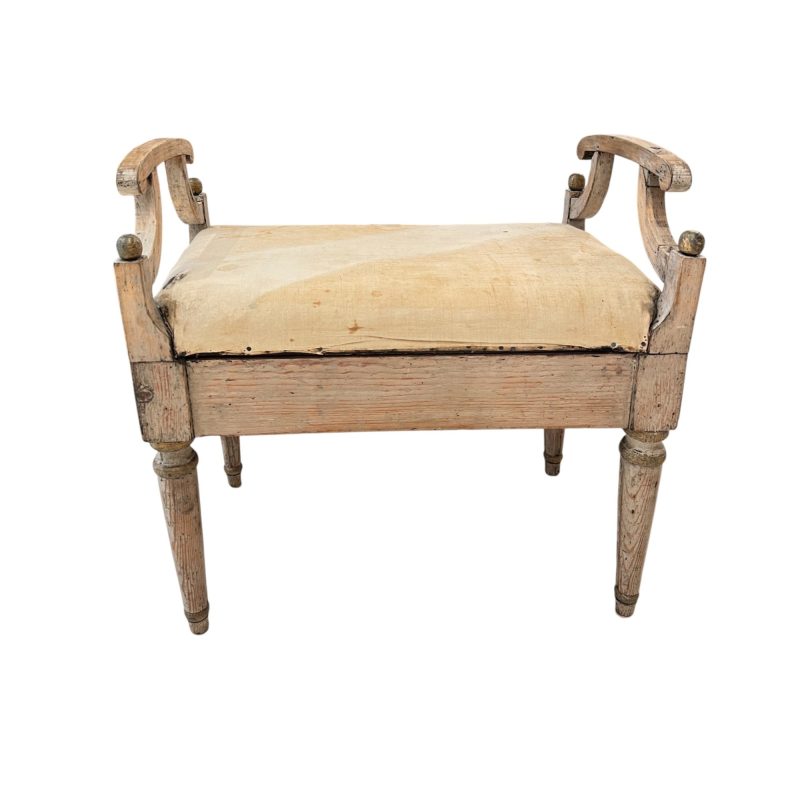 19th Century Swedish Gustavian Painted & Gilded Antique Bench - Image 8