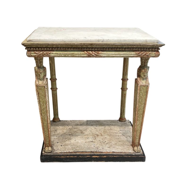 19 Swedish Gustavian Egyptian-style Antique Gilded Console Table with Marble Top - Attributed to Jonas Frisk - Image 2