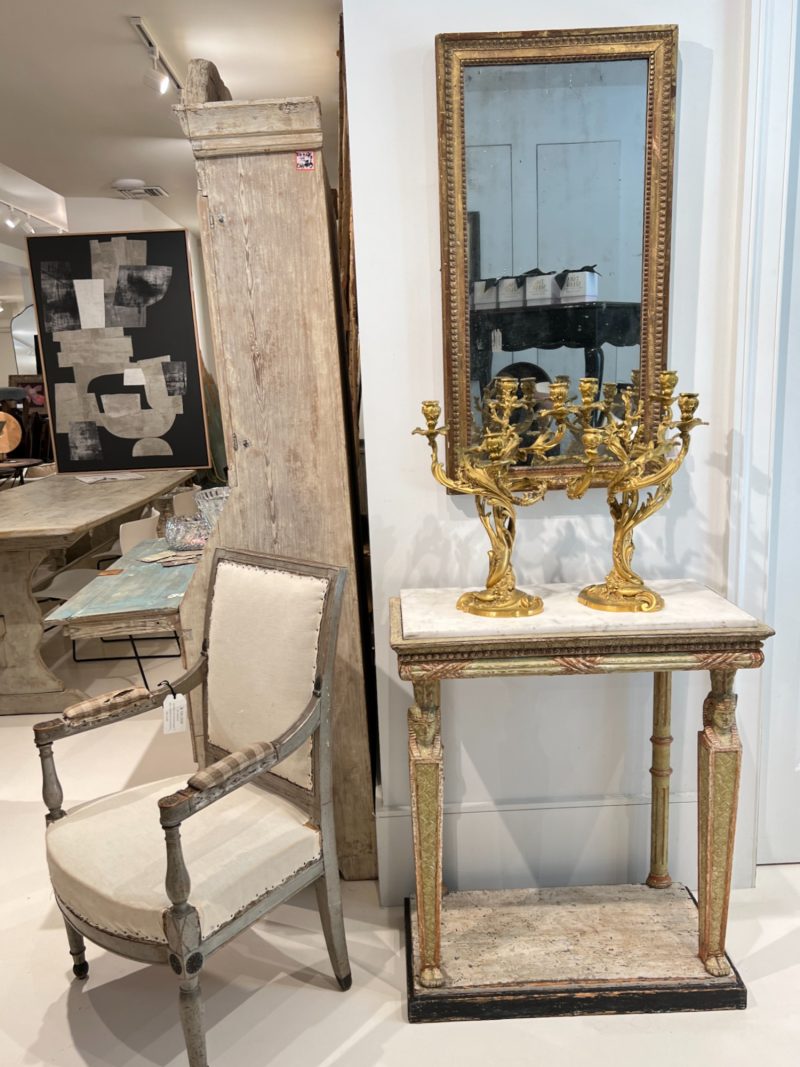19 Swedish Gustavian Egyptian-style Antique Gilded Console Table with Marble Top - Attributed to Jonas Frisk - Image 14