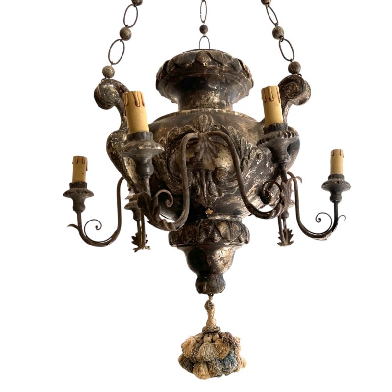 18th Century Italian Silverleaf Wood Antique Lantern from Milano - Image 5