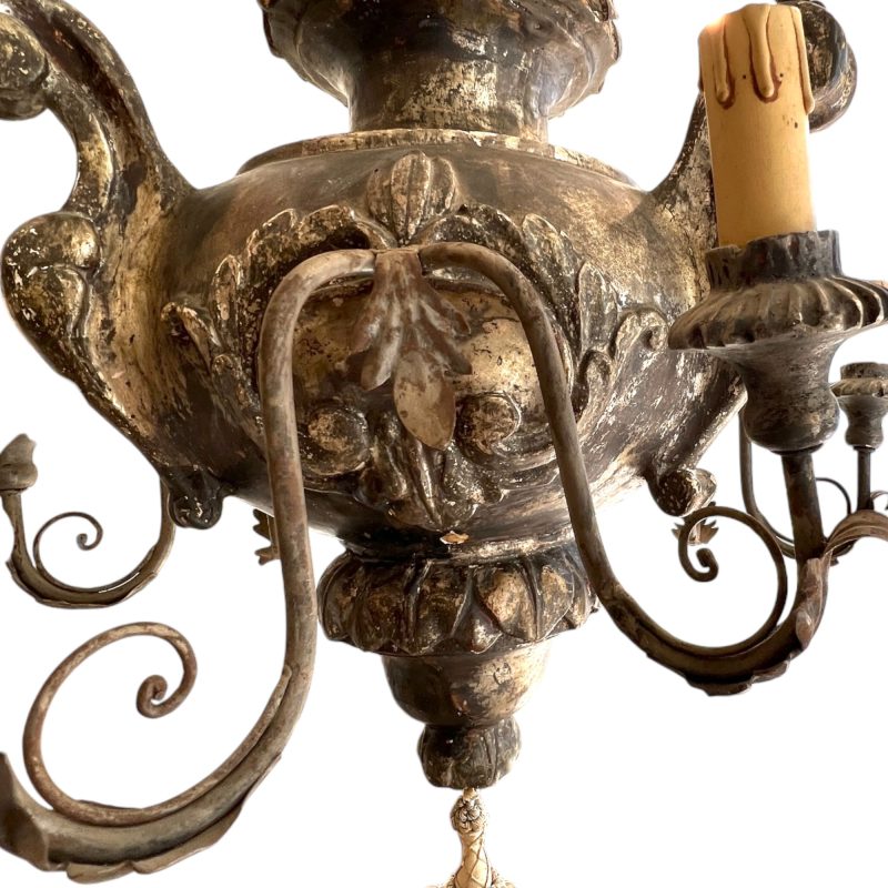 18th Century Italian Silverleaf Wood Antique Lantern from Milano - Image 3