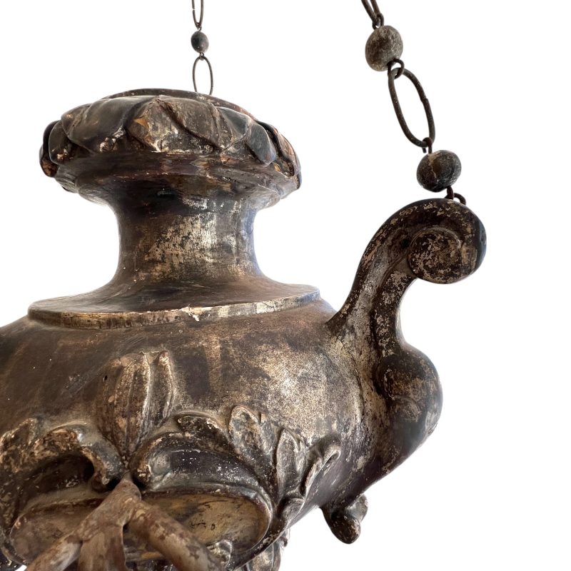 18th Century Italian Silverleaf Wood Antique Lantern from Milano - Image 2