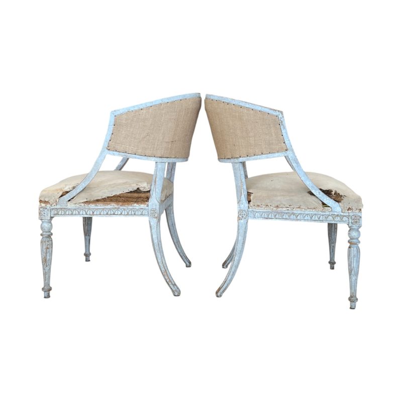 19th Century Swedish Gustavian Pair of Antique Barrel Back Chairs - Image 2