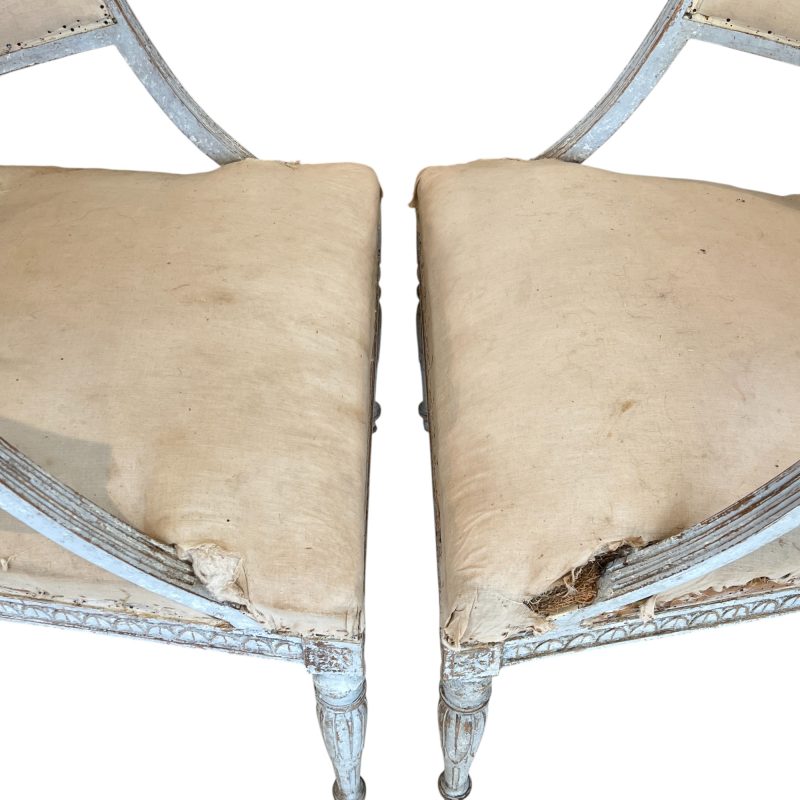 19th Century Swedish Gustavian Pair of Antique Barrel Back Chairs - Image 6
