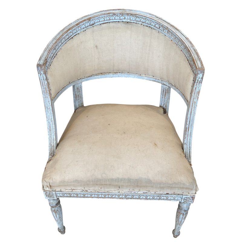 19th Century Swedish Gustavian Pair of Antique Barrel Back Chairs - Image 5