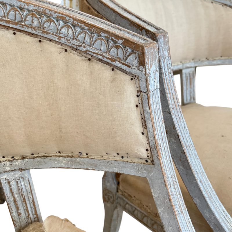 19th Century Swedish Gustavian Pair of Antique Barrel Back Chairs - Image 8