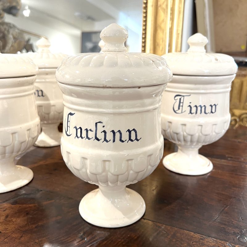 Antique Italian Set of 10 Jars w/Lids - Image 7