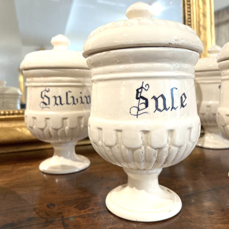 Antique Italian Set of 10 Jars w/Lids - Image 9