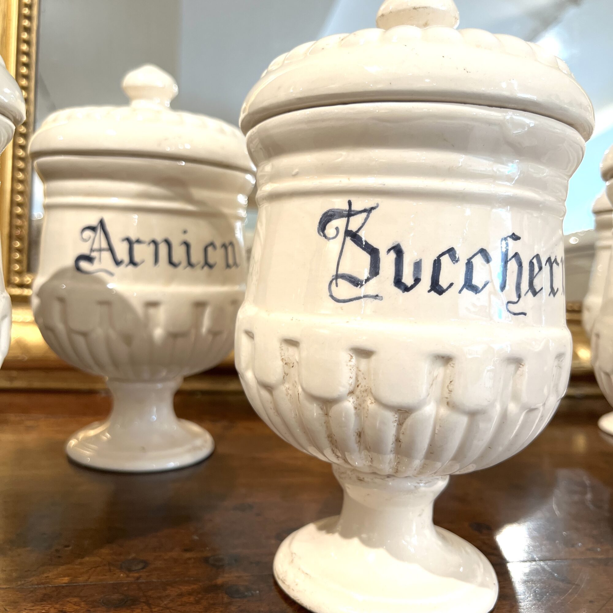 Antique Italian Set of 10 Jars w/Lids - Image 10