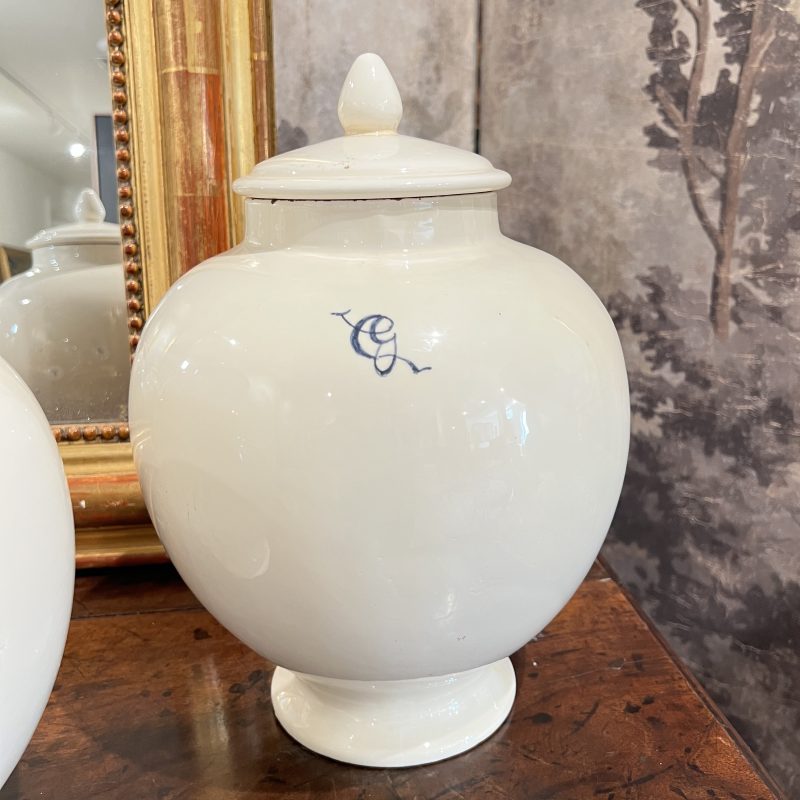 Antique Italian Set of 4 Jars w/Lids - Image 2