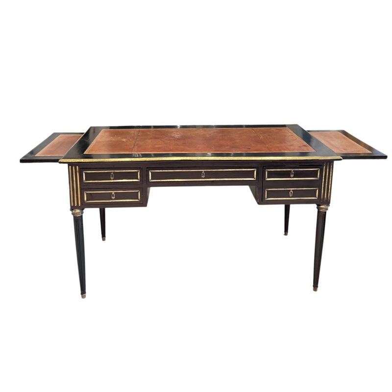 19th Century French Louis XVI Ebonized Antique Desk or Bureauplat - Image 2