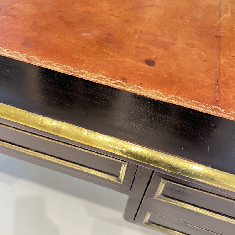 19th Century French Louis XVI Ebonized Antique Desk or Bureauplat - Image 15