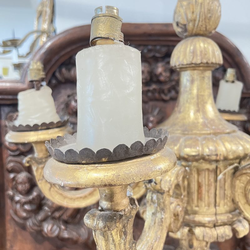 19th Century French Louis XIV Style Antique Wood Chandelier - Image 10