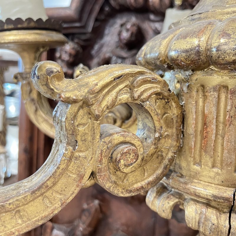 19th Century French Louis XIV Style Antique Wood Chandelier - Image 7