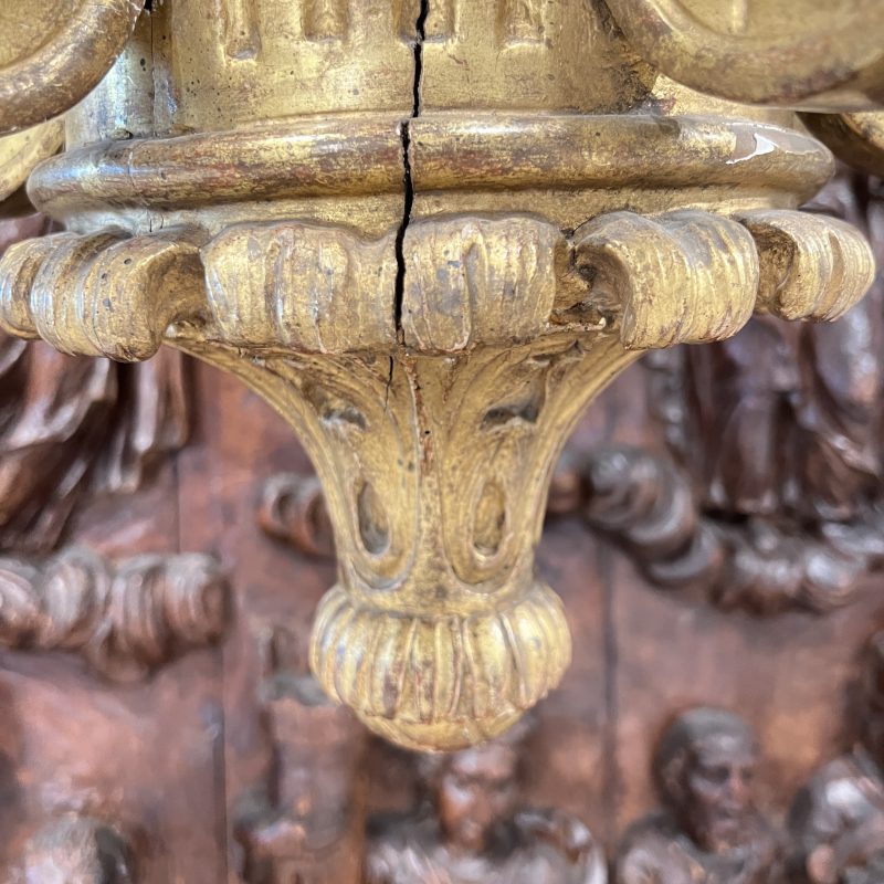 19th Century French Louis XIV Style Antique Wood Chandelier - Image 6