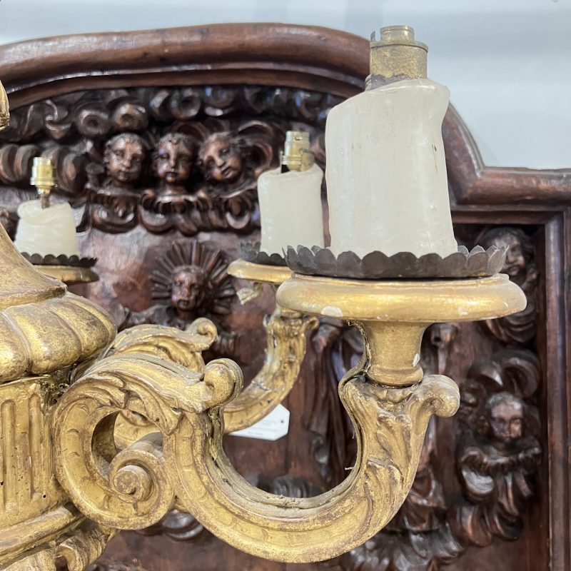 19th Century French Louis XIV Style Antique Wood Chandelier - Image 5