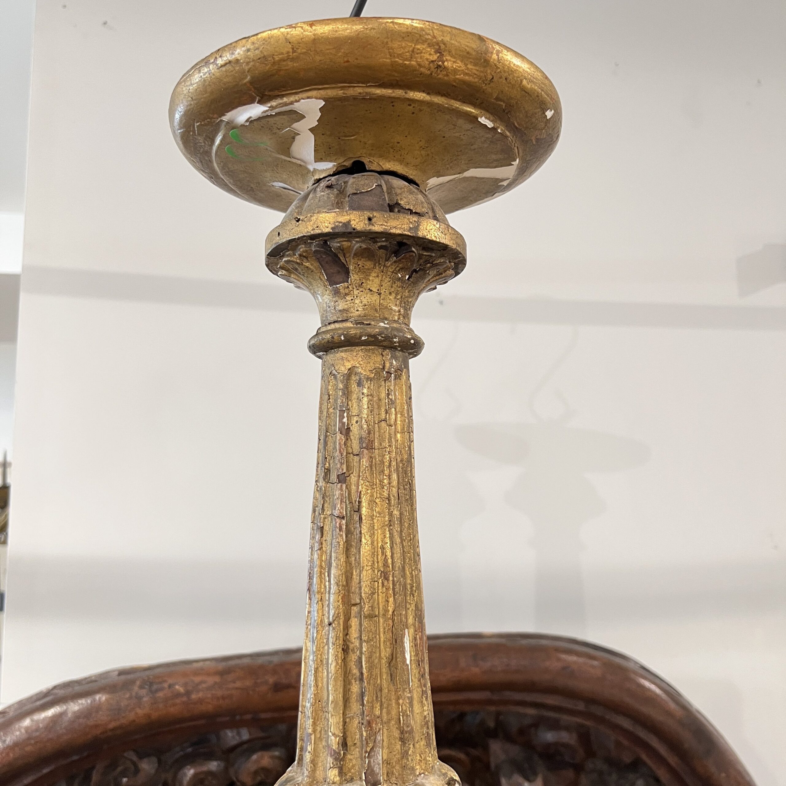 19th Century French Louis XIV Style Antique Wood Chandelier - Image 11