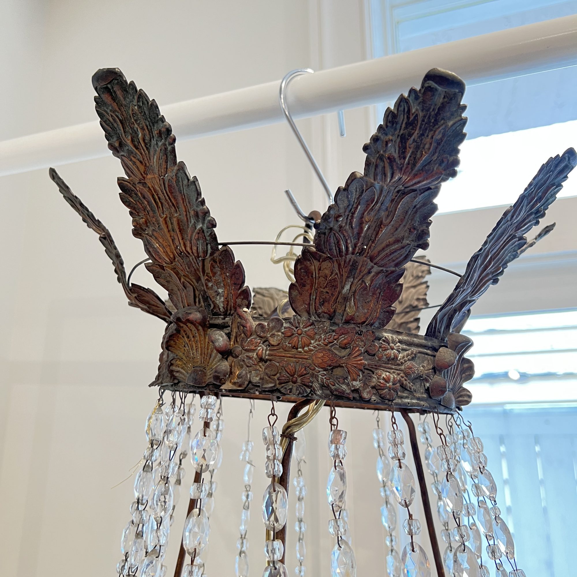 19th Century Italian Empire Crystal Antique Chandelier from Bologna - Image 3