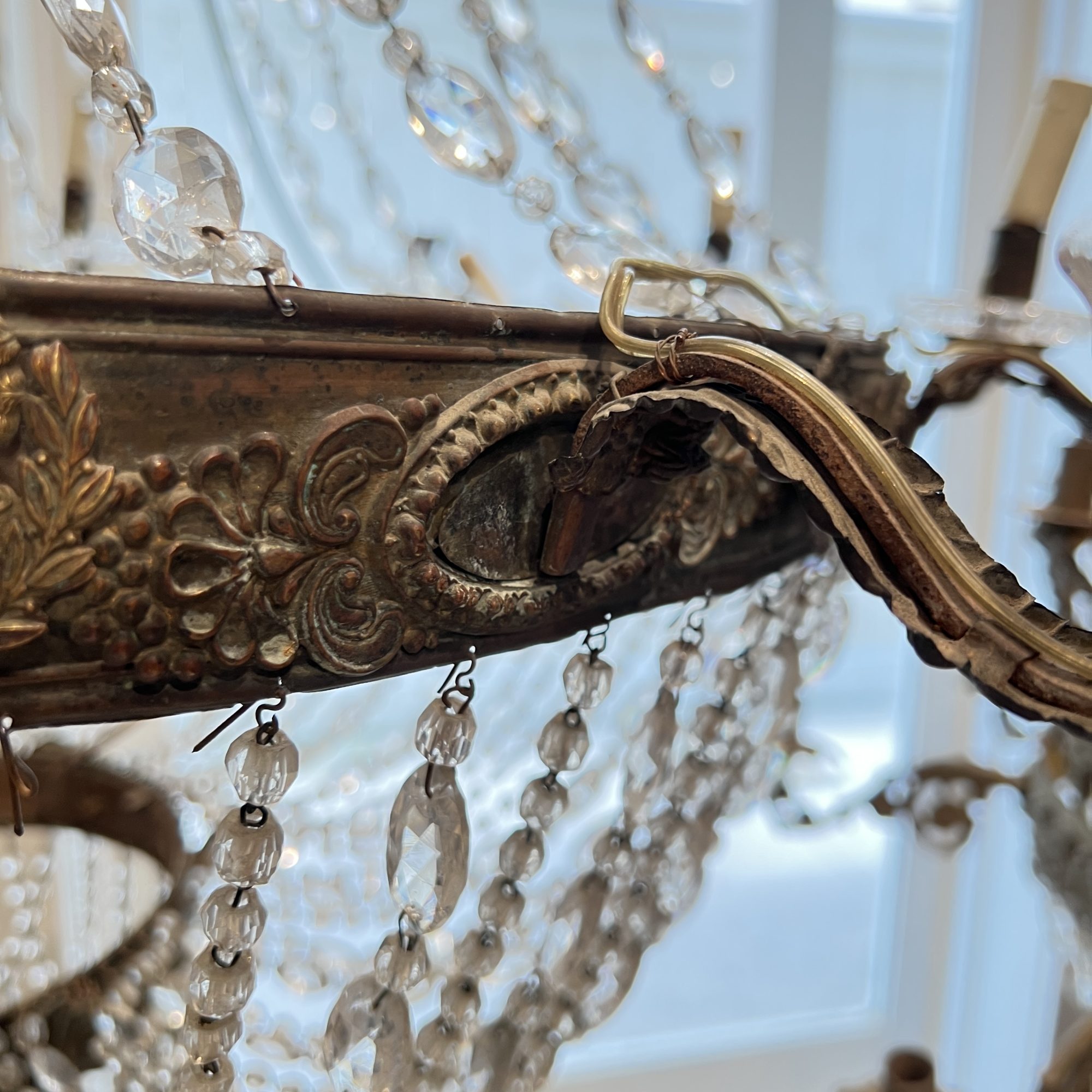 19th Century Italian Empire Crystal Antique Chandelier from Bologna - Image 4