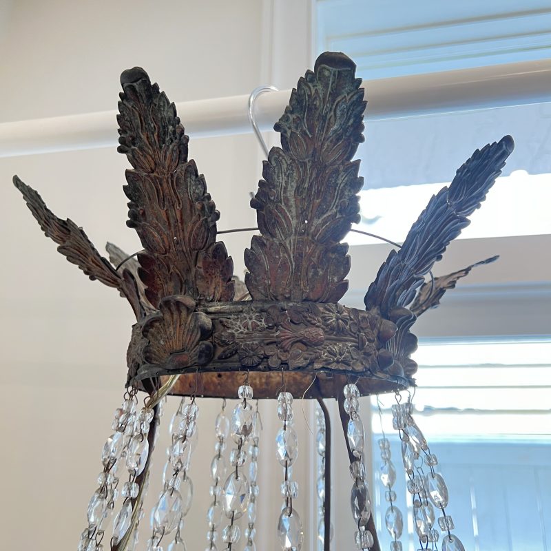 19th Century Italian Empire Crystal Antique Chandelier from Bologna - Image 9