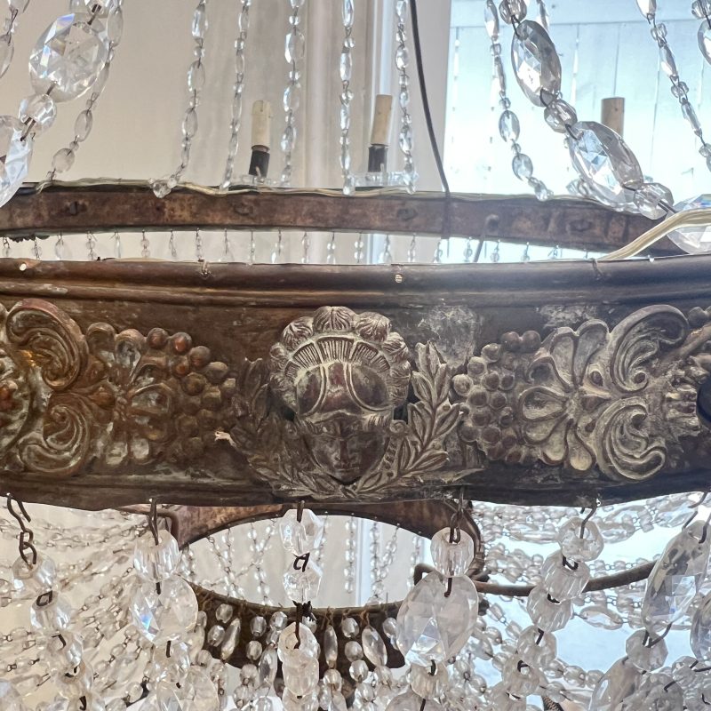 19th Century Italian Empire Crystal Antique Chandelier from Bologna - Image 10