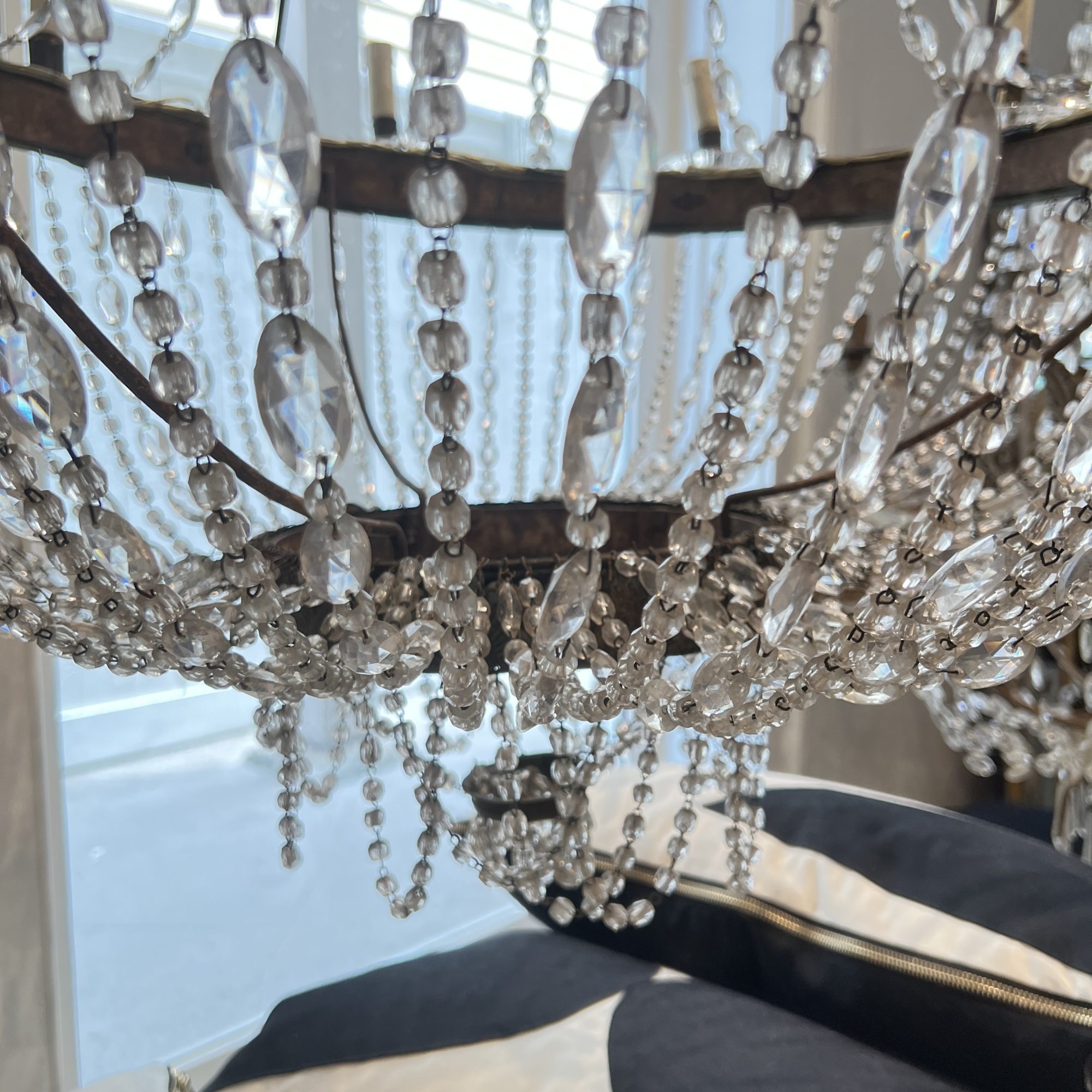 19th Century Italian Empire Crystal Antique Chandelier from Bologna - Image 11