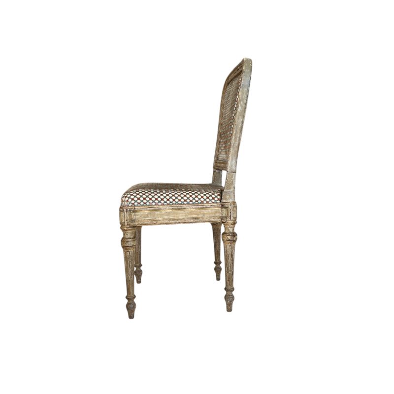 18th Century/19th Century Italian Louis XVI Set of 10 Antique Painted and Gilded Chairs - Image 3