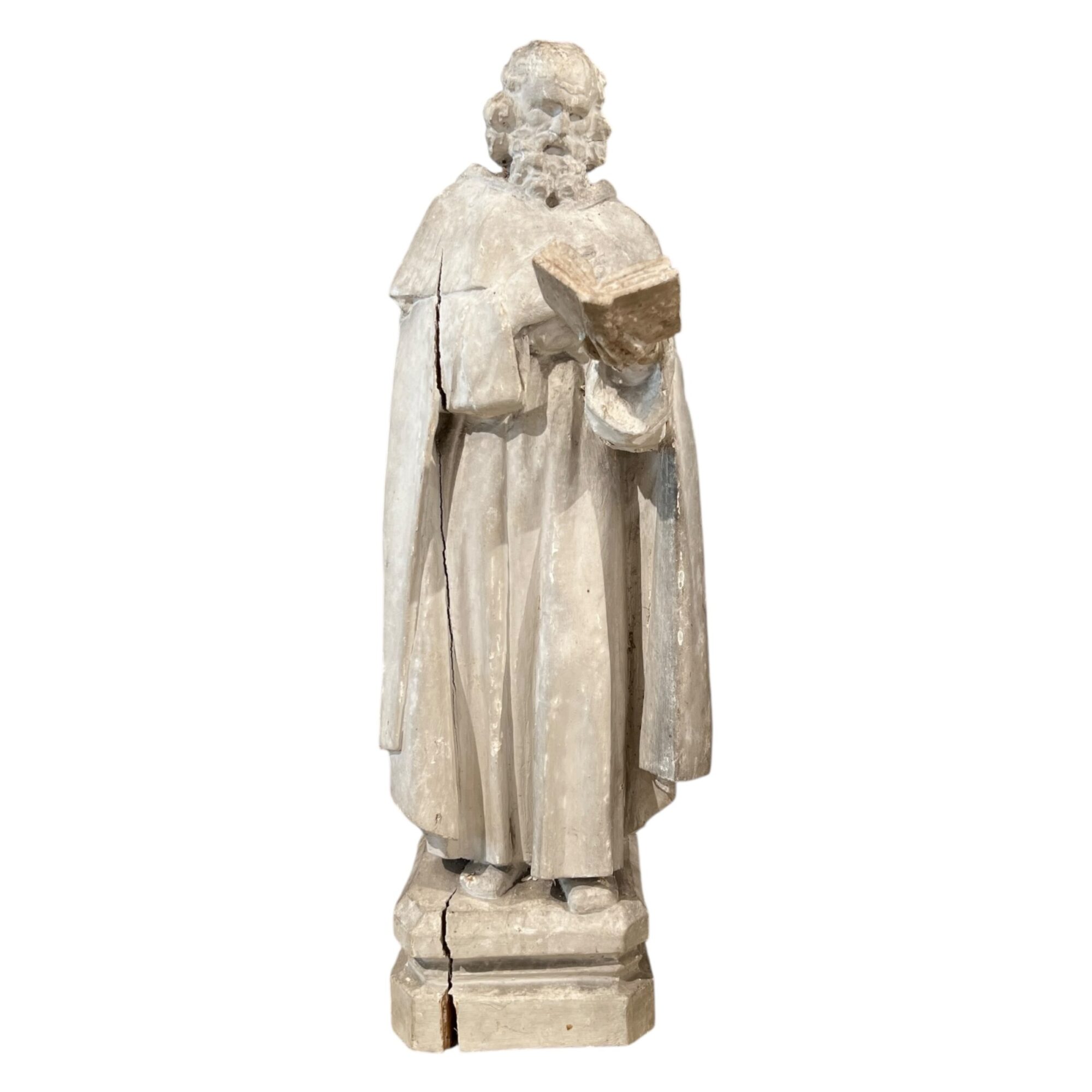 19th Century Italian Hand-Carved Wood Statue