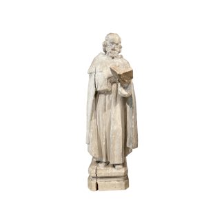 19th Century Italian Hand-Carved Wood Statue