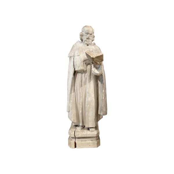 19th Century Italian Hand-Carved Wood Statue